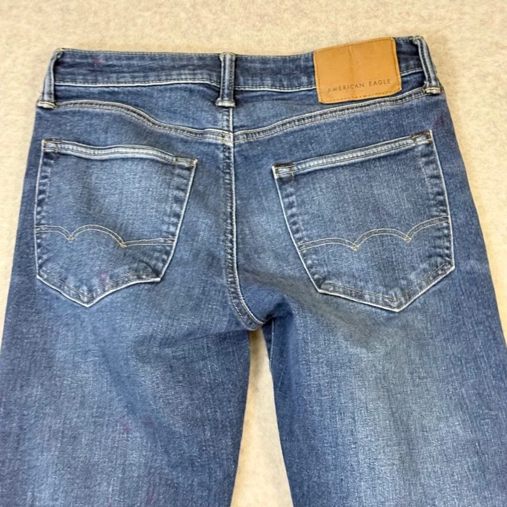 American Eagle Airflex+ Slim Straight Jeans Mens 29x32 Blue Denim Stretch